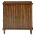 thumbnail image 4 of Small Wood Rattan End Table With Drawer&Cabinet, Vintage Narrow Bedside Table With Door, Slim Sofa Side Table Nightstand for Small Spaces, Living Room, Bedroom-Walnut, 4 of 10