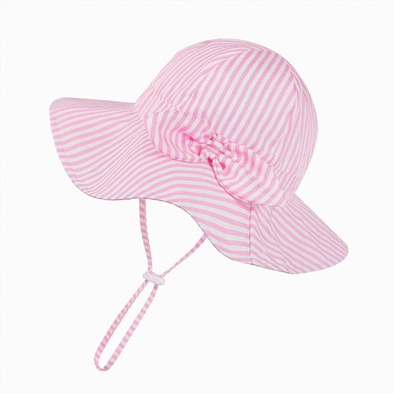 CAUYDY Toddler Sun Hat with Neck Flap UPF 50 Adjustable 1T 2T 3T 4T 5T Baby Boys Girls Summer Beach Hat Kids Traveling Bucket Hat (Sizes 3-4 Years,Pink)
