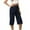 Navy, variant on Lindreshi Womens Plus Size Capris Clearance Woman Fashion Drawstring Pockets Elastic Waist Solid Capris Pants