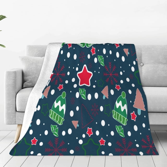 Balery Christmas Manta de Felpa Suave y Acogedora – Cobija de Franela Aterciopelada para Cama, Lavable y Cálida para Sofá, Mascotas, Transpirable-40"x30"