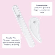 Ergonomic Glass Nail File Tool Duo Set in Clear by Bona Fide Beauty