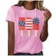 thumbnail image 1 of Blusa informal de manga corta con cuello redondo y estampado suelto de verano para mujer con estilo OAVQHLG3B Store  lin121212, 1 of 4