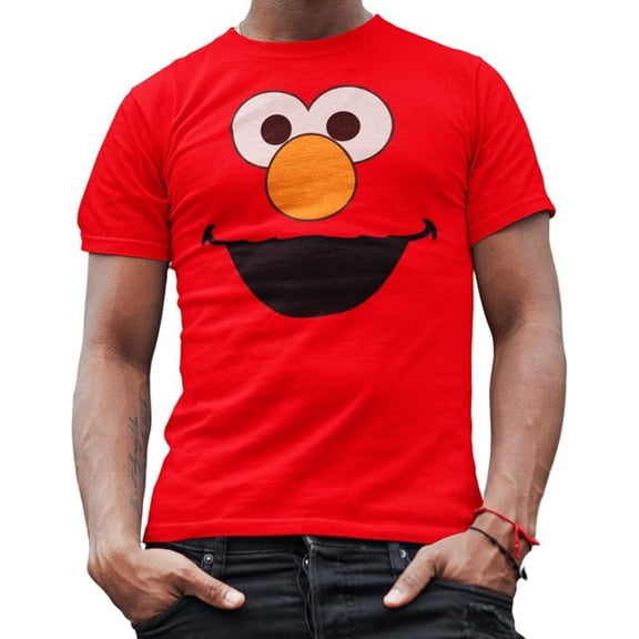 Sesame Street Elmo is Me Face Gift for Women Adult Graphic Tshirt T-Shirt for Men Apparel Merchandise Men's Women's Short Sleeve (Red, Small)