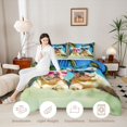 thumbnail image 3 of Homewish French Bulldog Animal Queen Comforter Set,Summer Beach Comforter Sets Queen,Green,Reversible,3pcs,1 Comforter and 2 Pillowcases, 3 of 7
