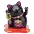 thumbnail image 3 of Wealth Welcoming Cat Solar Powered Cute Lucky Cat with Waving Arm for Home Office CarBlack, 3 of 8