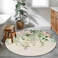 thumbnail image 3 of Round Rugs 3 Ft, Sage Green Eucalyptus Leaves Non Slip Area Rugs for Kitchen Bedroom Entryway, Weeping Floral Summer Botanical Washable Carpet Runner Rug Floor Mats for Bedroom Home Decor, 3 of 8