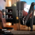 thumbnail image 4 of FIFINE USB Studio Microphone Kit for PC Computer, Recording Microphone Bundle with Boom Arm, Gain Control, Mute for Streaming, Podcasting T669 Pro, 4 of 8