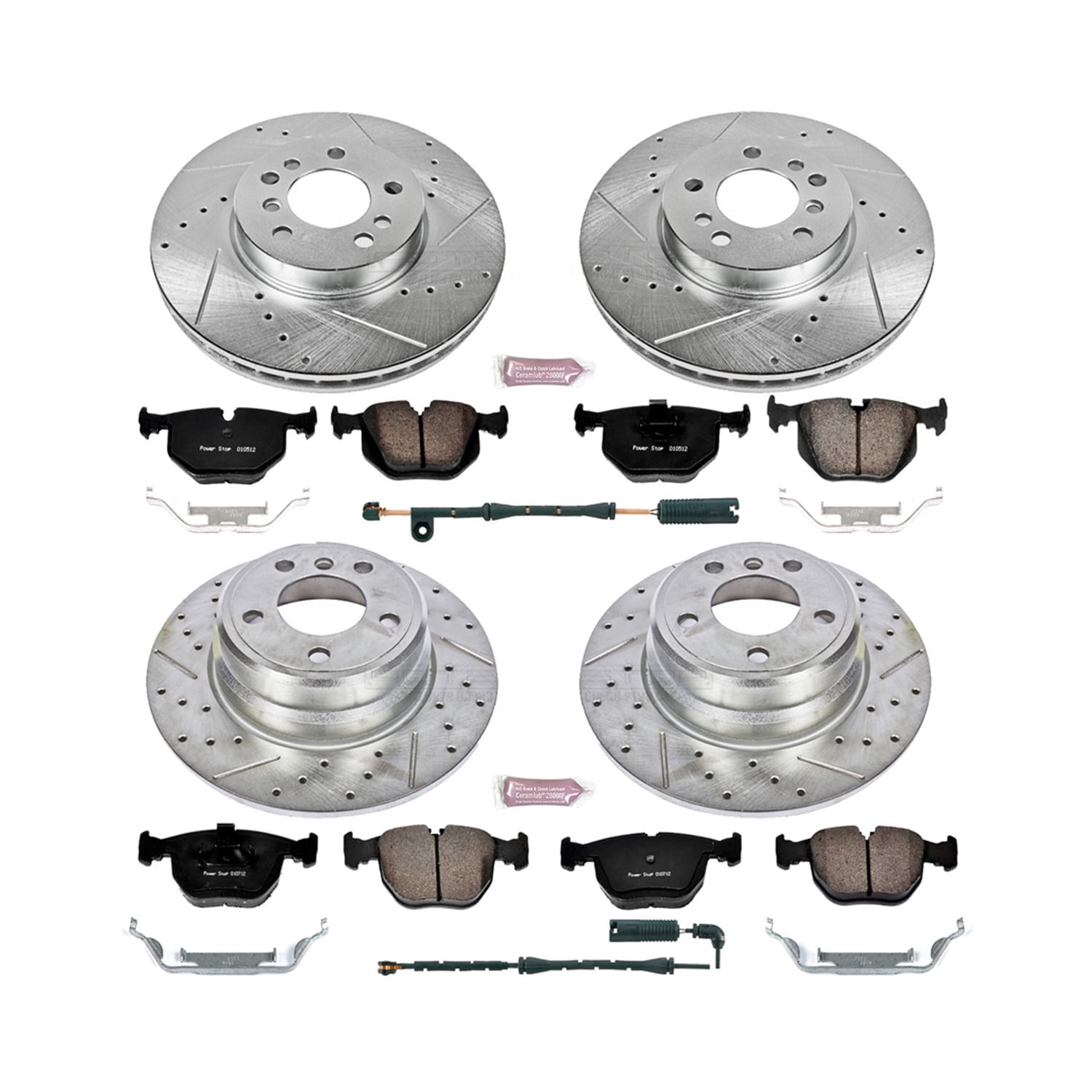 PowerStop Front and Rear Z23 Evolution Sport Carbon-Fiber Ceramic Brake Pad and Drilled & Slotted Rotor Kit Fits: BMW Select Models K5718
