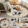 thumbnail image 5 of Farmhouse Wooden Grain Round Area Rug 5Ft Washable Circle Rugs for Living Room Bedroom, Vintage Country Cow Pig Chicken Beige Non-Slip Carpet Floor Mats Indoor Outdoor Carpet Runner Home Decor, 5 of 8