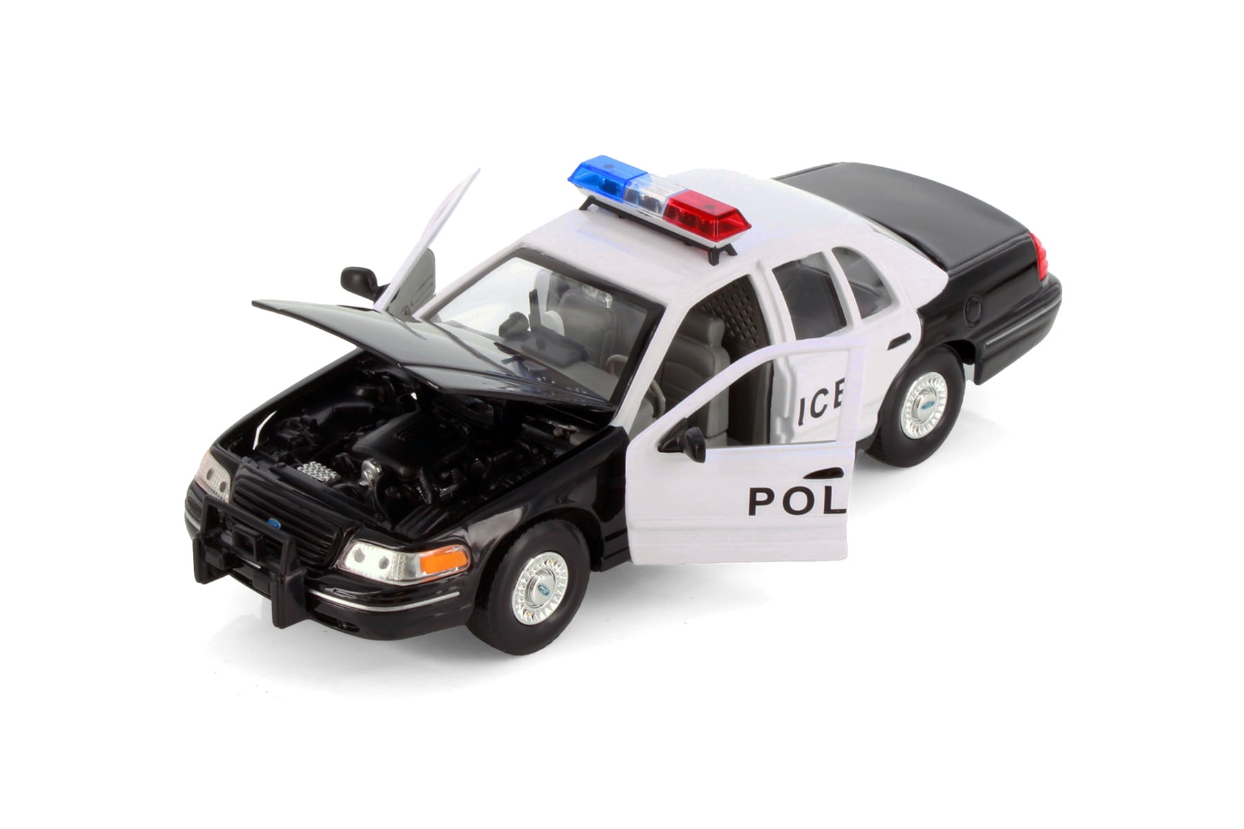 1999 Ford Crown Victoria Police, Black /White - Welly 22082PR/4D - 1/24 Scale Diecast Model Car