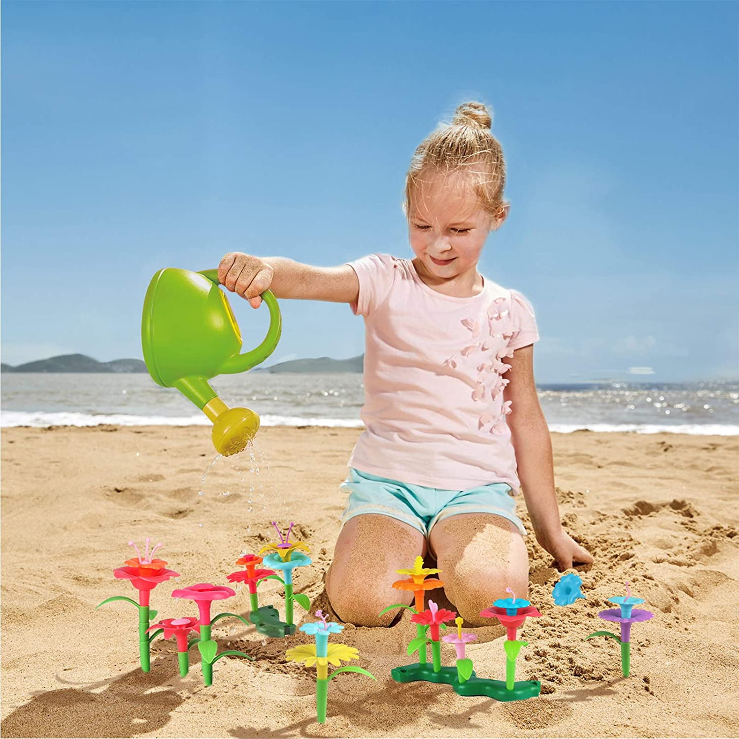 Flower Toys for Girls 3-6 Years ,Flower Garden Building Toys Educational Activity STEM Toys,Gifts for Girls age 3 4 5 6(130 PCS)