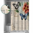 thumbnail image 3 of 54x78 Inch Shower Curtain Decorative Orange White Floral Retro Bathtub Bath Curtains Fabric Waterproof Bathroom Decor Modern Rustic Butterfly Small Stall Shower Curtain Set with 12 Hooks, 3 of 6
