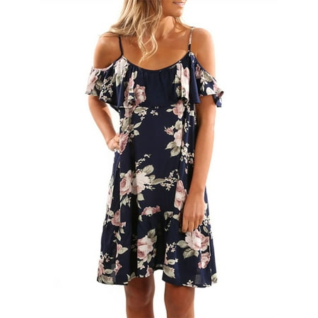 - Spaghetti Strap Women Sleeveless Print V-neck Mini Dress Sexy Bench Wear