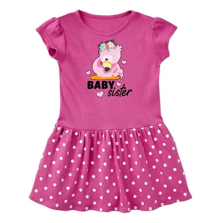 

Inktastic Cute Flamingo Baby Sister with Hearts Gift Baby Girl Dress
