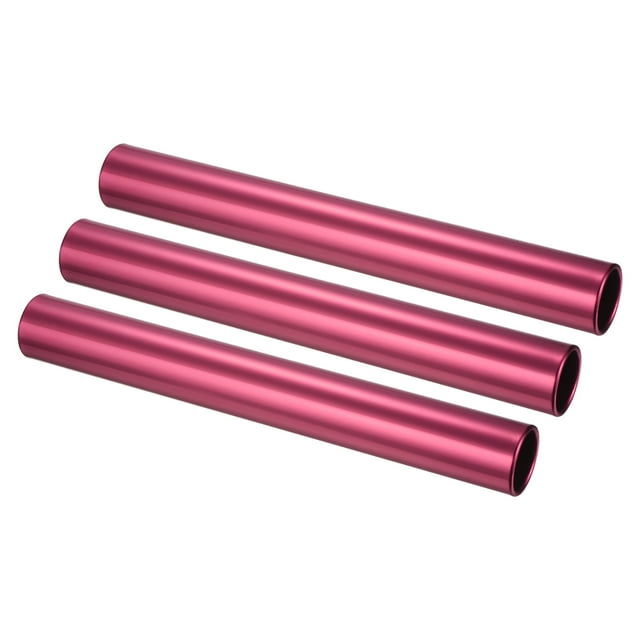 Unique Bargains Bâton de Course Athlétique en Tube d'Aluminium Baton, Rouge 3 Pack