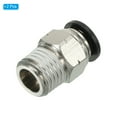 thumbnail image 3 of Uxcell 8mm x 1/4"NPT Male Thread Push to Connect Fittings Pneumatic Air line Quick Connect Fittings 2 Pack Silver, 3 of 6