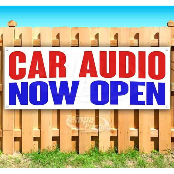 Car Audio Now Open 13 oz Vinyl Banner With Metal Grommets