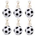 thumbnail image 1 of 6 llaveros de balón de futbol de peluche, 9 cm, con broche metálico, accesorios suaves para mochila, bolso y llaves, recuerdos para fiesta y regalos de equipo, 1 of 4