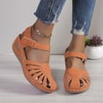 thumbnail image 3 of Daolelai Summer Wedge Heel Open Toe Thick Bottom Hollow Breathable Large Size Women's Sandals, 3 of 7