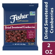 FISHER Chef's Naturals Dried Sweetened Cranberries, 2 oz (Pack of 12) Naturally Gluten Free, No Preservatives, Non-GMO