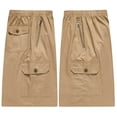 thumbnail image 6 of Cargo Shorts for Men Summer Casual Elastic Waist Straight Leg Loose Fit Knee Length Work Shorts with Pockets, 6 of 7