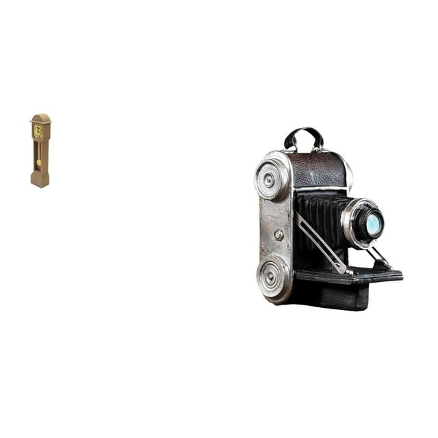 Reloj de suelo para casa de muñecas,Reloj de piso para casa de muñecas en miniatura,minimuebles,Reloj de pie para niños,juguete clásico de simulación,Estatua de cámara,Figura