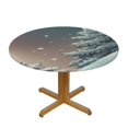 thumbnail image 3 of HAOXIT Scandinavian Tablecloth Winter Landscape Christmas Motive Cute Elf Nisser Round Stain Resistant, Spillproof and Washable Table Cloth 31-35, 3 of 8