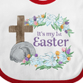 thumbnail image 4 of Inktastic It's My 1st Easter with Cross and Flowers Boys or Girls Baby Bib, 4 of 4