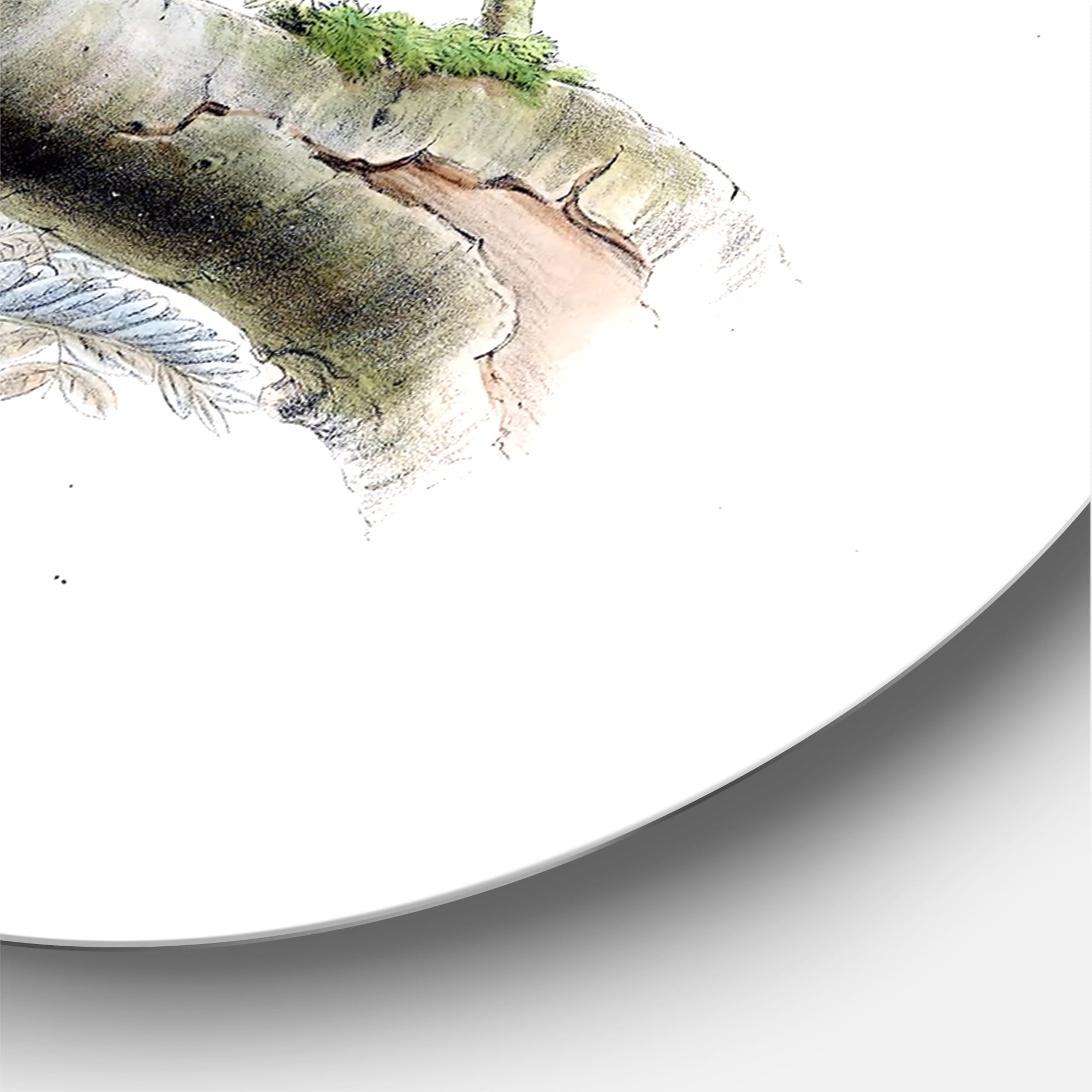 Designart 'Ancient Birds In The Wild VIII' Traditional Circle Metal Wall Art 11x11 - Disc of 11