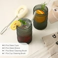 thumbnail image 5 of AllWays Plaza Vintage Glassware Drinking Glasses Set of 6,15 oz Hobnail Glass Cups,Embossed Grey Water Tumbler,for Beer,Cocktail,Whiskey,Juice and Various Mixed Drinks- 1 Cleaning Brush, 5 of 13
