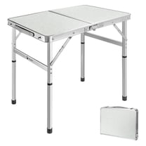 HHBEAUTY Folding Camping Table, 2ft Small Portable Lightweight Outdoor Table with Aluminum Adjustable Legs for Travel Picnic Cooking Beach
