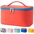 thumbnail image 1 of Bolsa de maquillaje Bolsa de cosméticos de viaje portátil para mujeres, Organizador de maquillaje con cremallera de belleza Cuero de PU Lavable Impermeable (rojo), 1 of 5