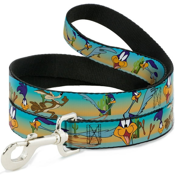 Looney Tunes Pet Leash, Dog Leash, Road Runner Wile E Coyote Scene Desert, 6 Feet Long 1.0 Inch Wide