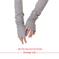 thumbnail image 4 of 1 Pair Long Arm Cover High Elasticity Fingerless Gloves Multiple Collocations Knitted Sleeve Wrist Protection Mountaineering Ruffle Light Gary, 4 of 6
