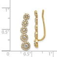 thumbnail image 2 of 14k Cubic Zirconia Circles Polished Ear Climber Earrings - Measures 22.25x5.6mm Wide, 2 of 2