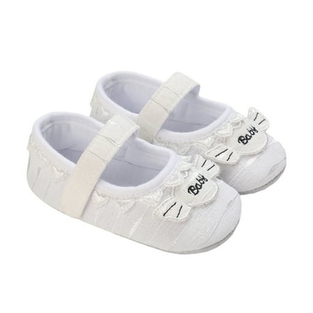 

WenaZao Kids Princess Shoes Letter Patterns Lace Trim Footwear Walking Shoes