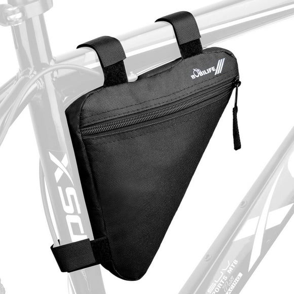 Bobilife Bolsa De Cuadro Triangular Para Bicicleta - Bolsa Delantera Para Manillar De Bicicleta Bolsa De Almacenamiento Para Sillín Para Bicicletas De Carretera Y De Montaña (Negro)