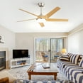 thumbnail image 3 of Sofucor 52 Inch Ceiling Fan, Nickel Flush Mount Modern LED Indoor Farmhouse Ceiling Fans with Remote Control, 3 of 9