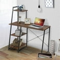 thumbnail image 2 of Pemberly Row Contemporary Engineered Wood Computer Desk with Shelves in Brown, 2 of 11