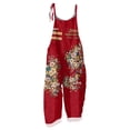 thumbnail image 3 of Spring Summer Plus Size Boho Overalls for Women Hippie Cloth Floral Printed Jumpsuits Spaghetti Strap Rompers, 3 of 6