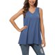 thumbnail image 5 of Minnieouse Camiseta sin mangas para mujer Camiseta sin mangas con cuello en V Blusa con cuello en V Chaleco de color sólido Vestidos Azul claro XXL Minnieouse AP003123-25, 5 of 6