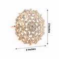 thumbnail image 2 of Balsa Circle 4 Flower Gold Metal Dinner Napkin Rings Rhinestones Wedding Party Events Reception Decorations, 2 of 8