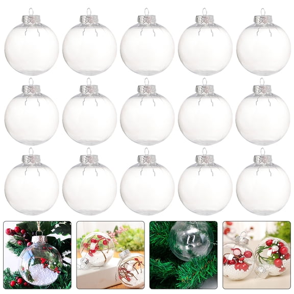 COOPHYA 14-Piece Clear Plastic Christmas Tree Ornaments Set for Holiday Party Decorations and Hanging Decor