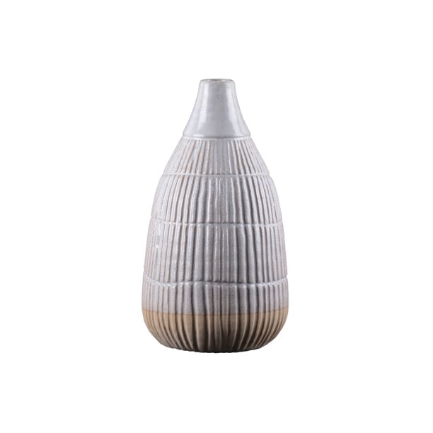 Urban Trends Collection Ceramic Vase Gloss Coated Rough Finish Beige Walmart Com Walmart Com