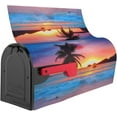 thumbnail image 3 of Sunrise Tropical Palm Tree Mailbox Cover Mailbox Wraps, Waterproof Mailbox Covers Magnetic Post Box Cover Large Size 25.5"(L) x 21"(W) Garden Yard Outside Farmhouse Home Decor, 3 of 6