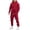 226#Red, variant on Mens Trendy 2 Piece Sweatsuit Long Sleeve Solid Hooded Top Relaxed Fit Ankle Cuffed Sweatpants Daily Jogging Suits Light Gray M