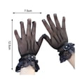 thumbnail image 5 of NUZYZ 1 Pair Women Prom Gloves See-through Lace Bow Faux Pearl Decor Hollow Out Fishnet Ruffle Edge Thin Full Finger Performances Bride Wedding Gloves,Red, 5 of 7