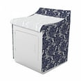 thumbnail image 2 of Persian Washer Cover, Middle Eastern Inspirations with Curved Leaves and Flowers Blooming Nature, Easy to Use Bathroom Accent Fabric, 29" x 28" x 40", Navy Blue Cream, by Ambesonne, 2 of 3