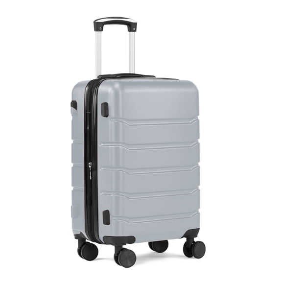 GIANNA 24 Inch Hardside Luggage, Expandable Rolling Luggage with TSA Lock and Spinner Wheels, Light Gray