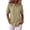 Khaki, variant on Womens Tops Classic Doll Collar Gathered Short Sleeve Front Button Closure Hem Streamlined Minimalist Summer Daily Blouses Gray XXL